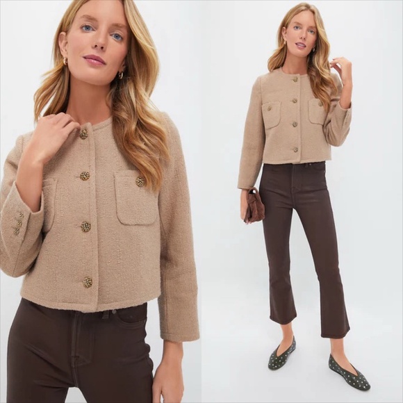 Ba&Sh veste meredith camel tan tweed jacket